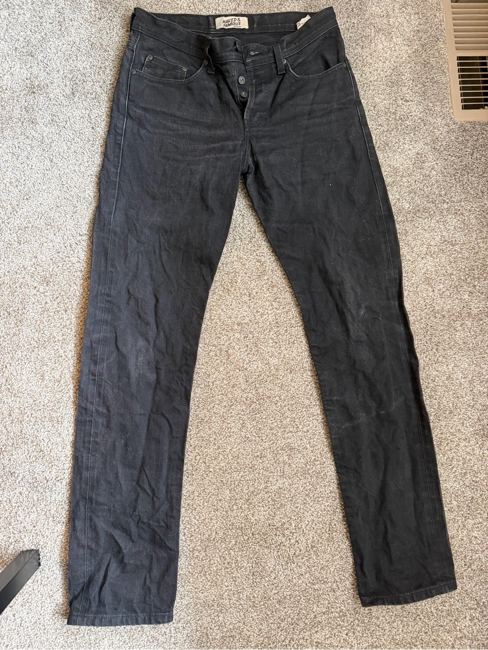 Naked & Famous Denim Men's Black Slim Jeans